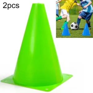 2 PCS Football Obstacle Sign Tube Thickening Road Block Cone without Hole, Size: 18 x 14cm(Green)