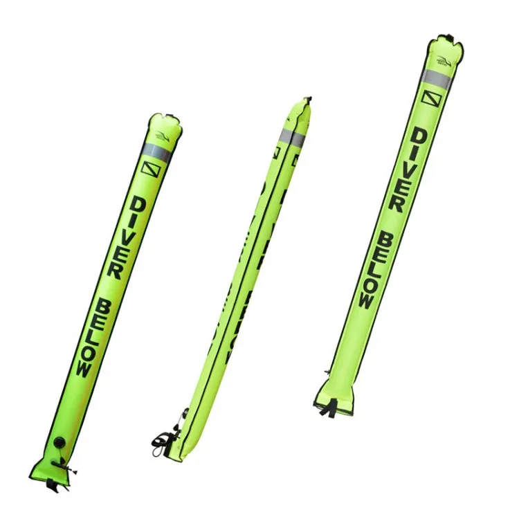 210D Nylon Automatic Seal Safety Signal Diving Mark Diving Buoy, Size:120 x 18cm(Fluorescent Yellow)