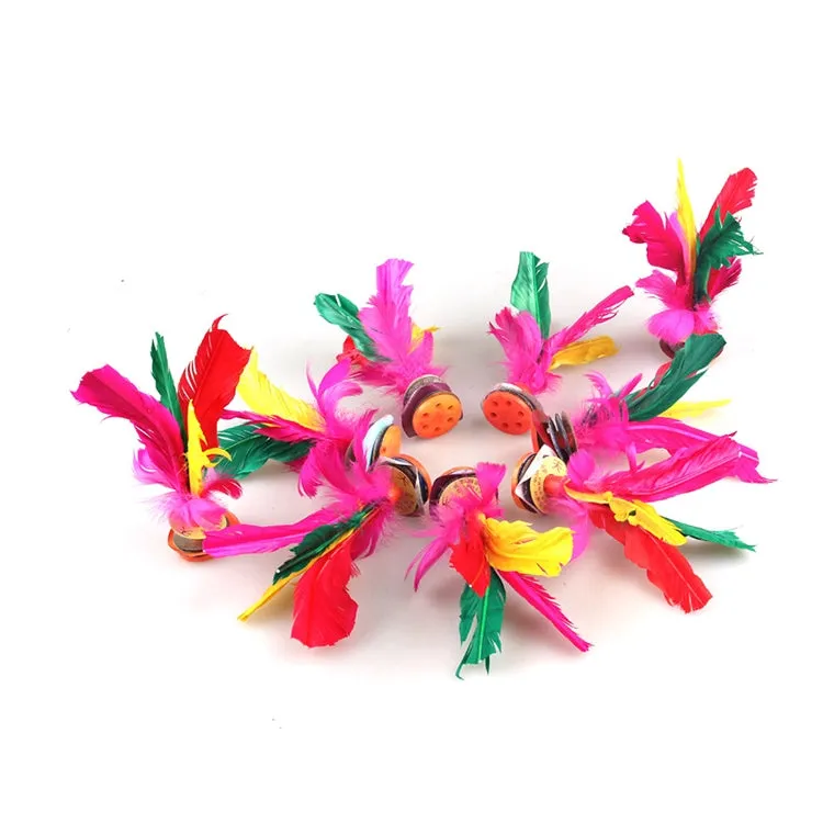 5 PCS Colourful Feather Kick Shuttlecock Foot Exercise Toy, Random Color Delivery