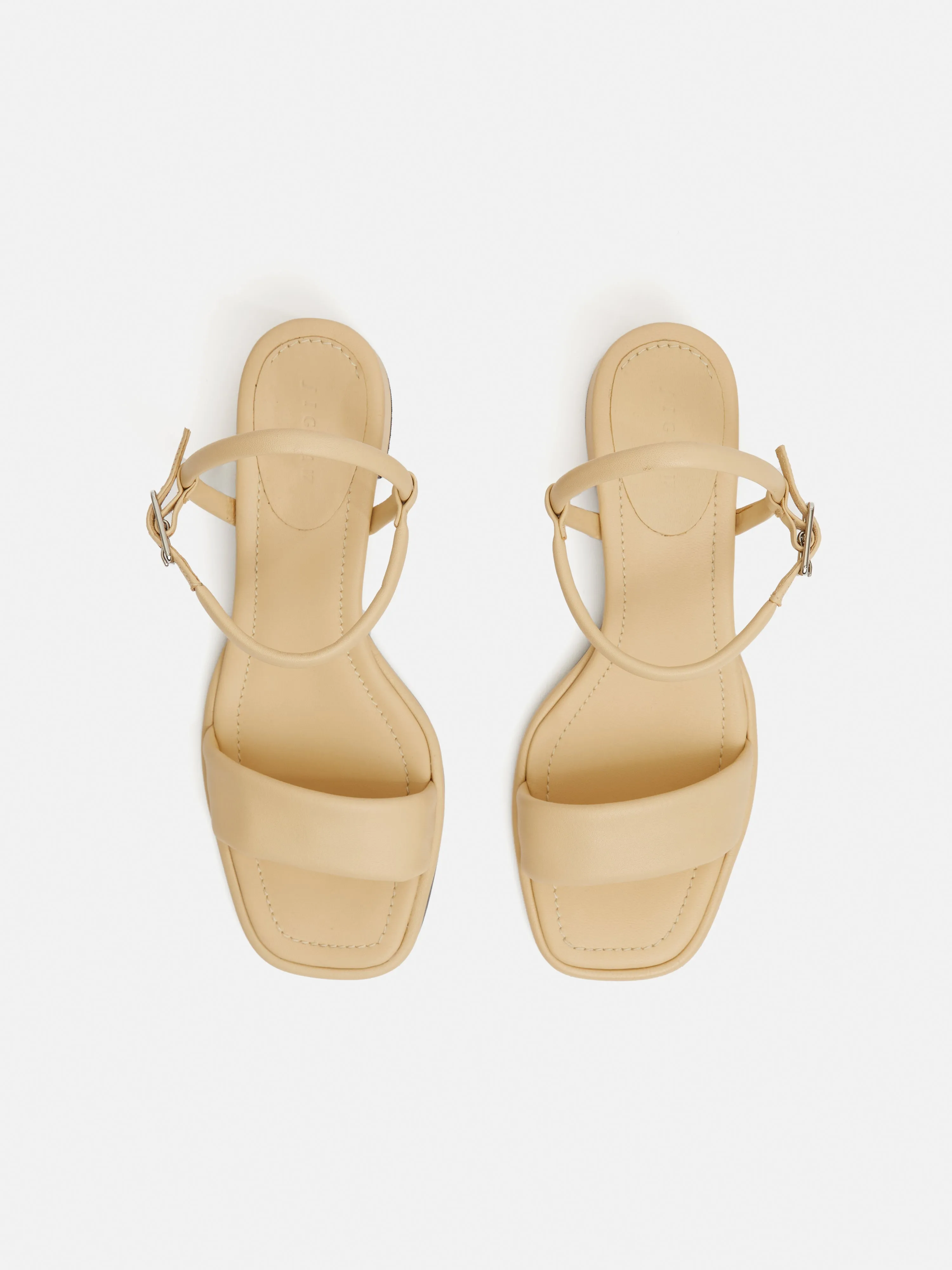 Adel Leather Heeled Sandal | Cream