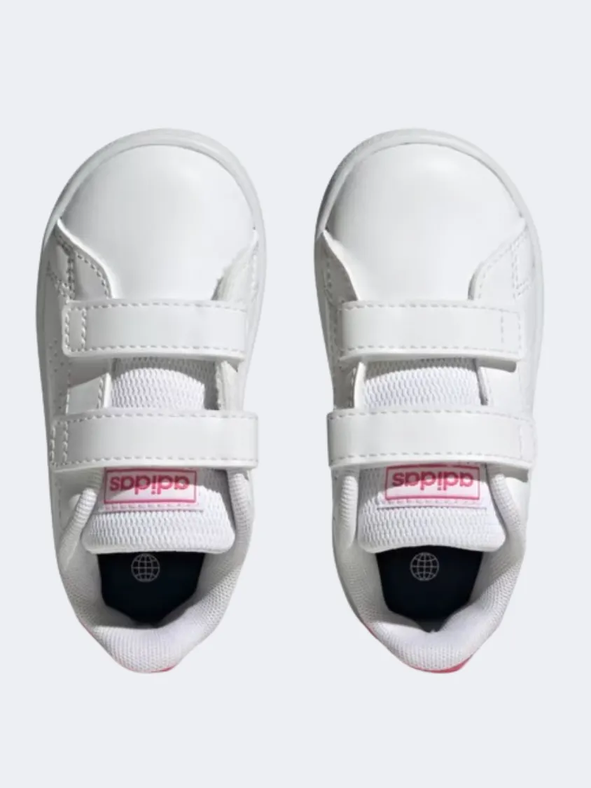 Adidas Advantage Girls Sportswear Shoes White/Magenta/Quartz