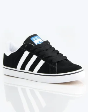 adidas Campus Vulc Skate Shoes - Black/White/Bluebird