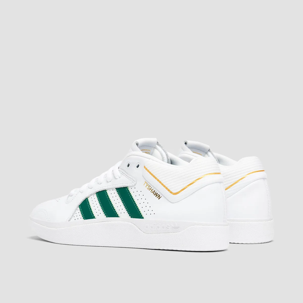 adidas Tyshawn Shoes - Ftwr White/Dark Green/Bluebird