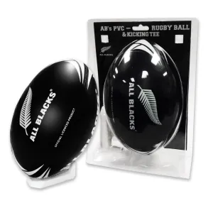 All Blacks 8 Inch(20cm) PVC Rugby Ball & Kicking Tee