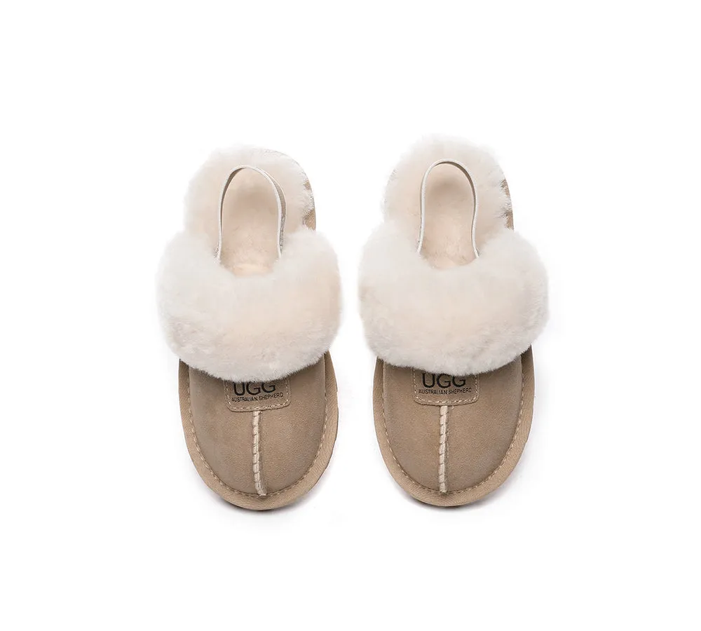 AUSTRALIAN SHEPHERD® UGG Slippers Kids Sheepskin Wool Slingback Suzie