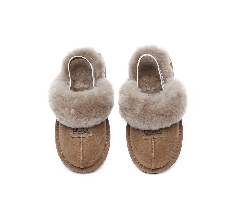 AUSTRALIAN SHEPHERD® UGG Slippers Kids Sheepskin Wool Slingback Suzie