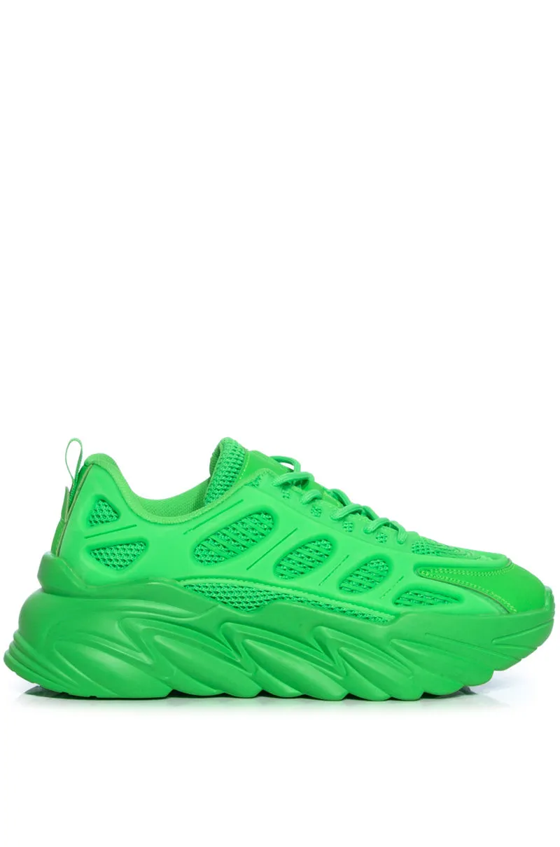 AZALEA WANG EDELMAN PU SNEAKER IN GREEN