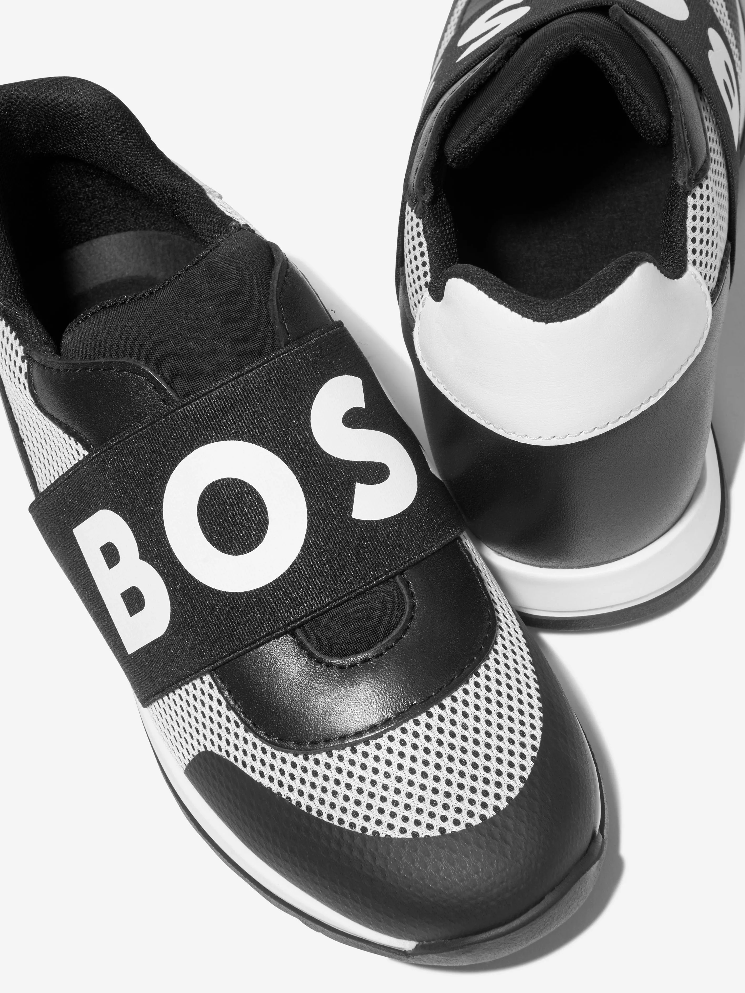 BOSS Boys Logo Trainers In Black