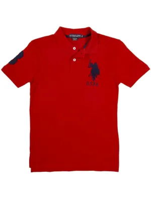 Boys Pique Big Logo Polo Shirt