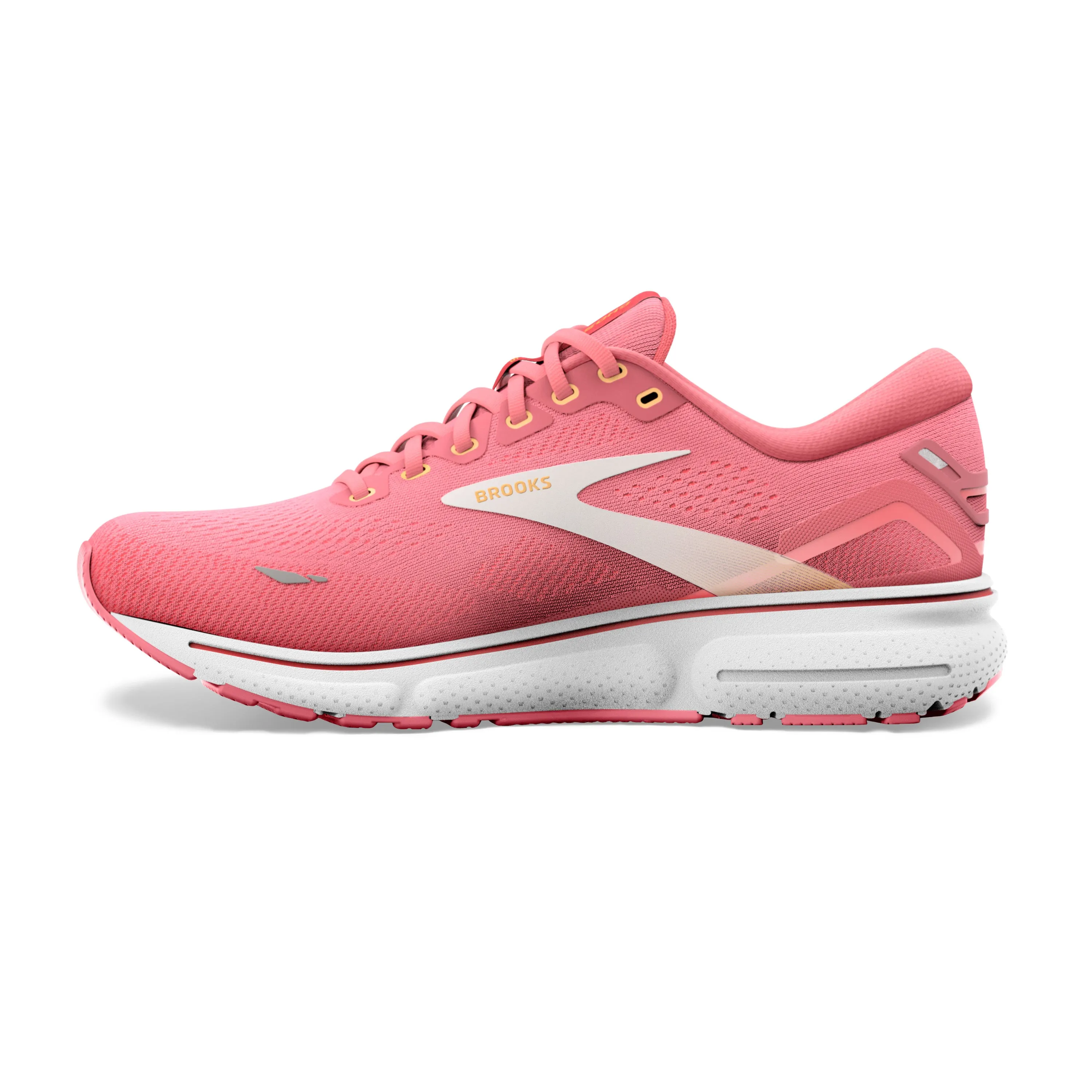 Brooks Womens Trainer Ghost 15 Slate Rose/Fiery Coral/White