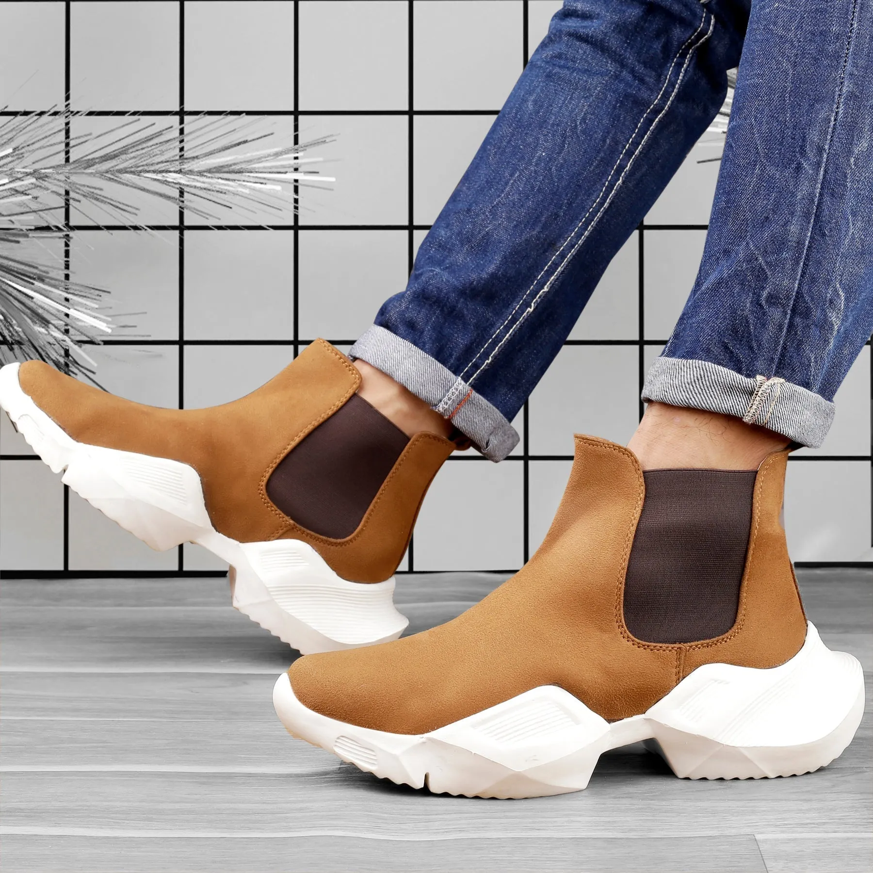 Bxxy's Designer Slip-on Boots For Men