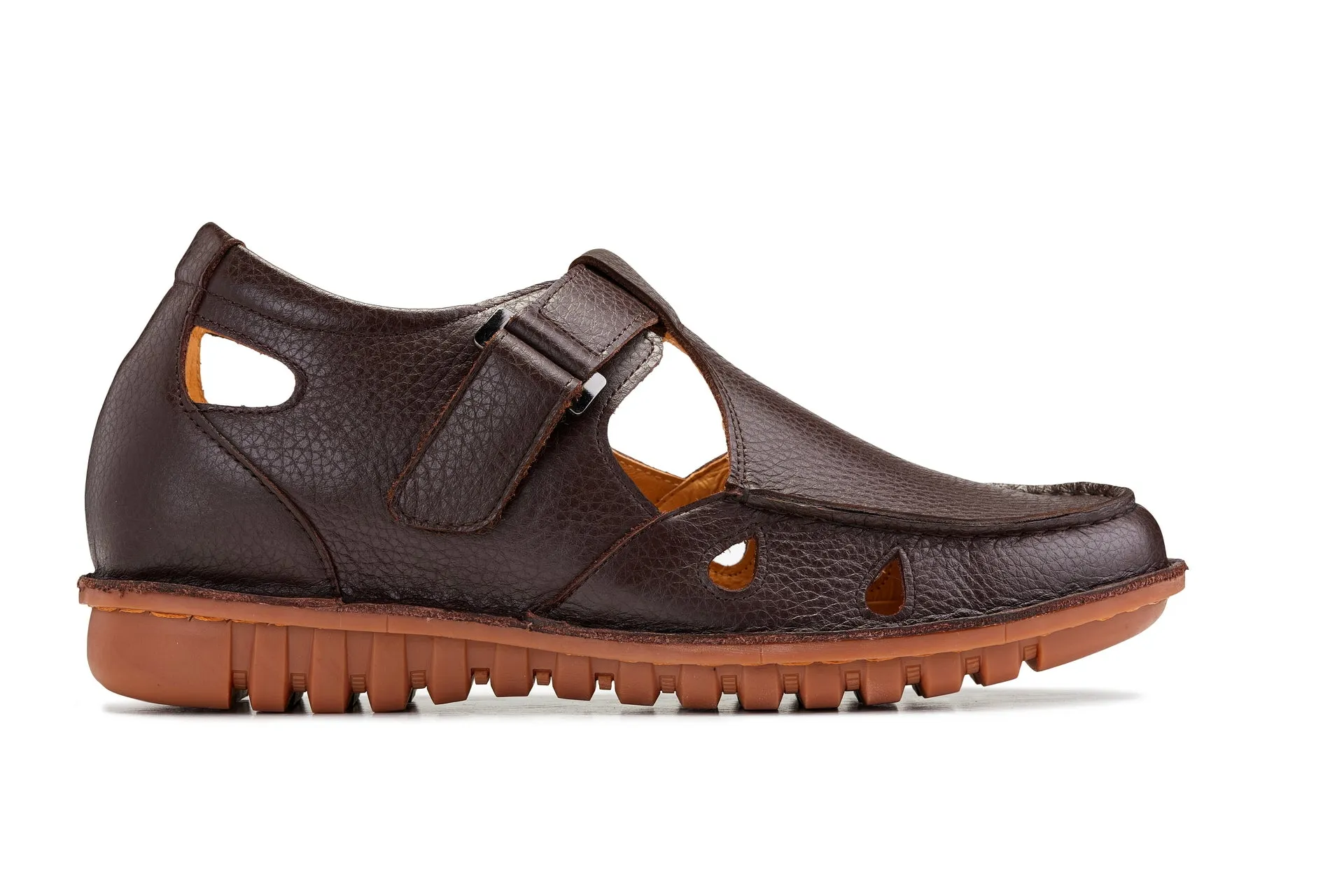 CALTO - K0752 - 2.8 Inches Taller (Coffee Brown) - Lightweight Casual Fisherman Sandal