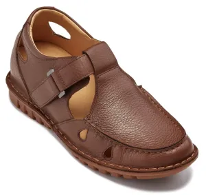 CALTO - K0753 - 2.8 Inches Taller (Camel Brown) - Lightweight Casual Fisherman Sandal