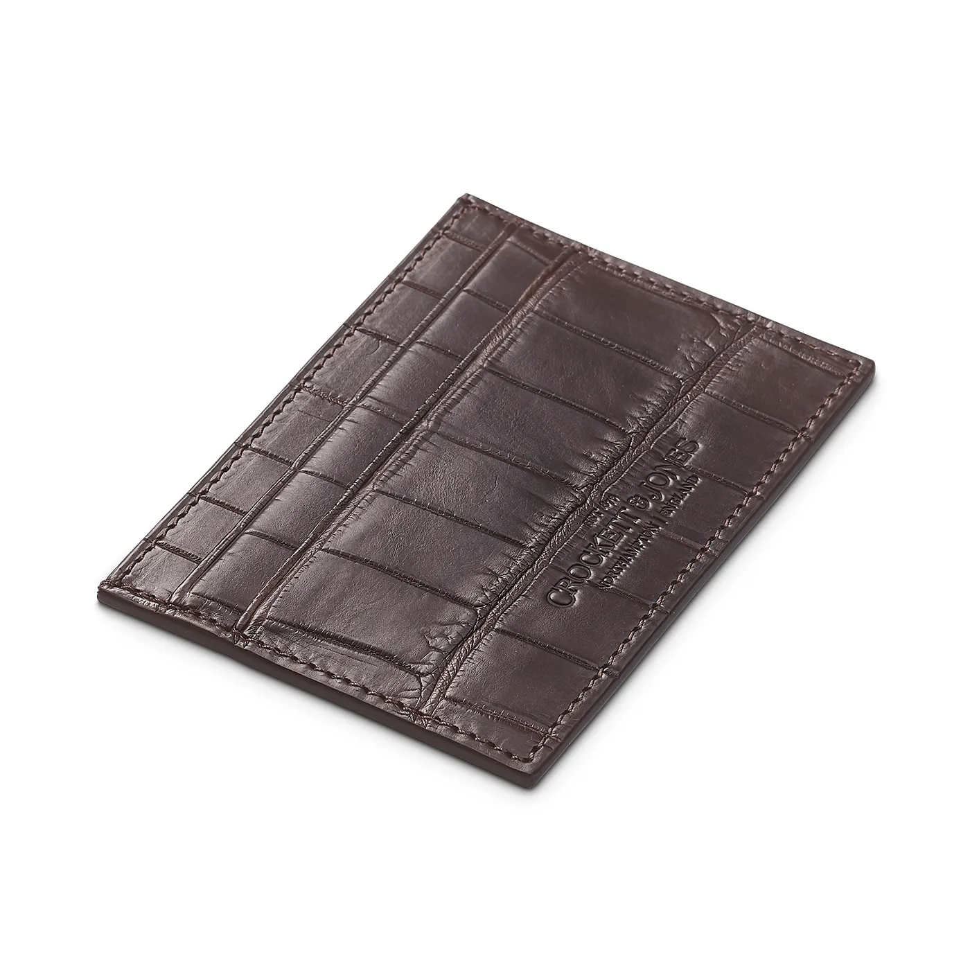 Card Holder Dark Brown Crocodile