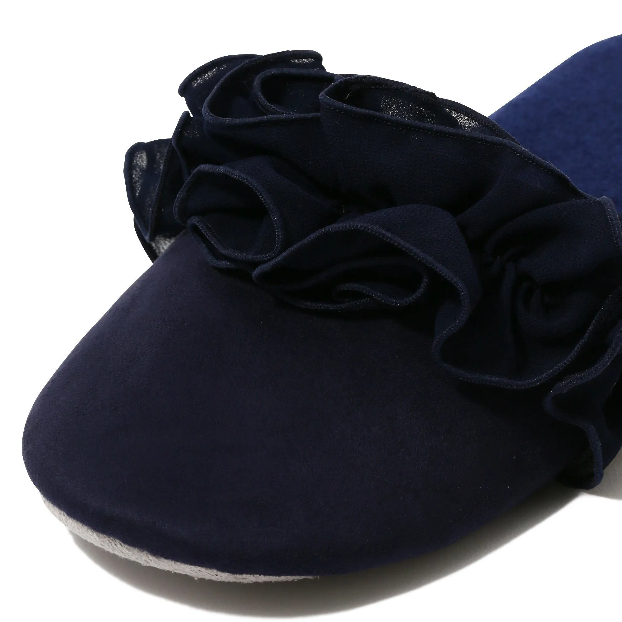 Chiffon Room Shoes Frill Navy