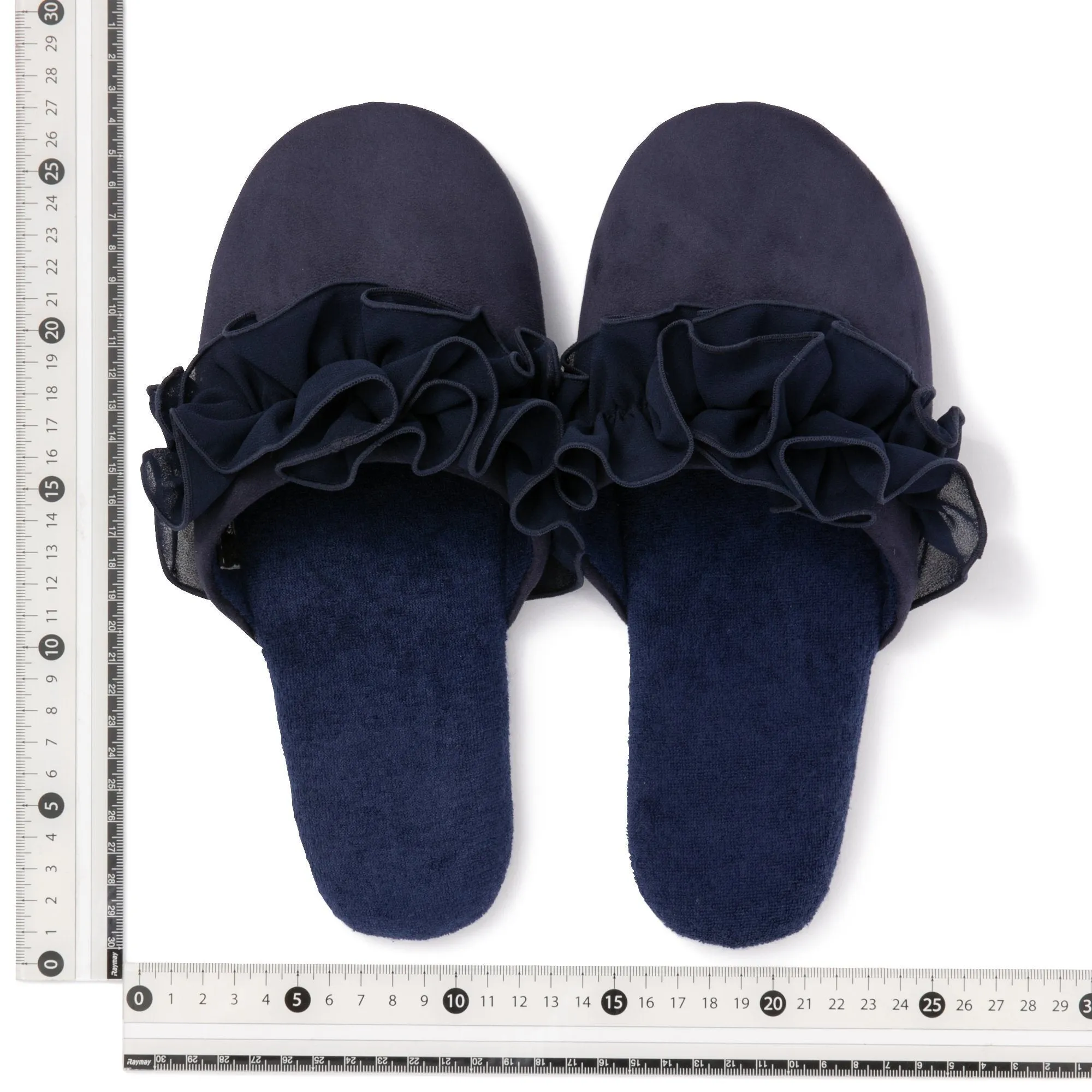 Chiffon Room Shoes Frill Navy