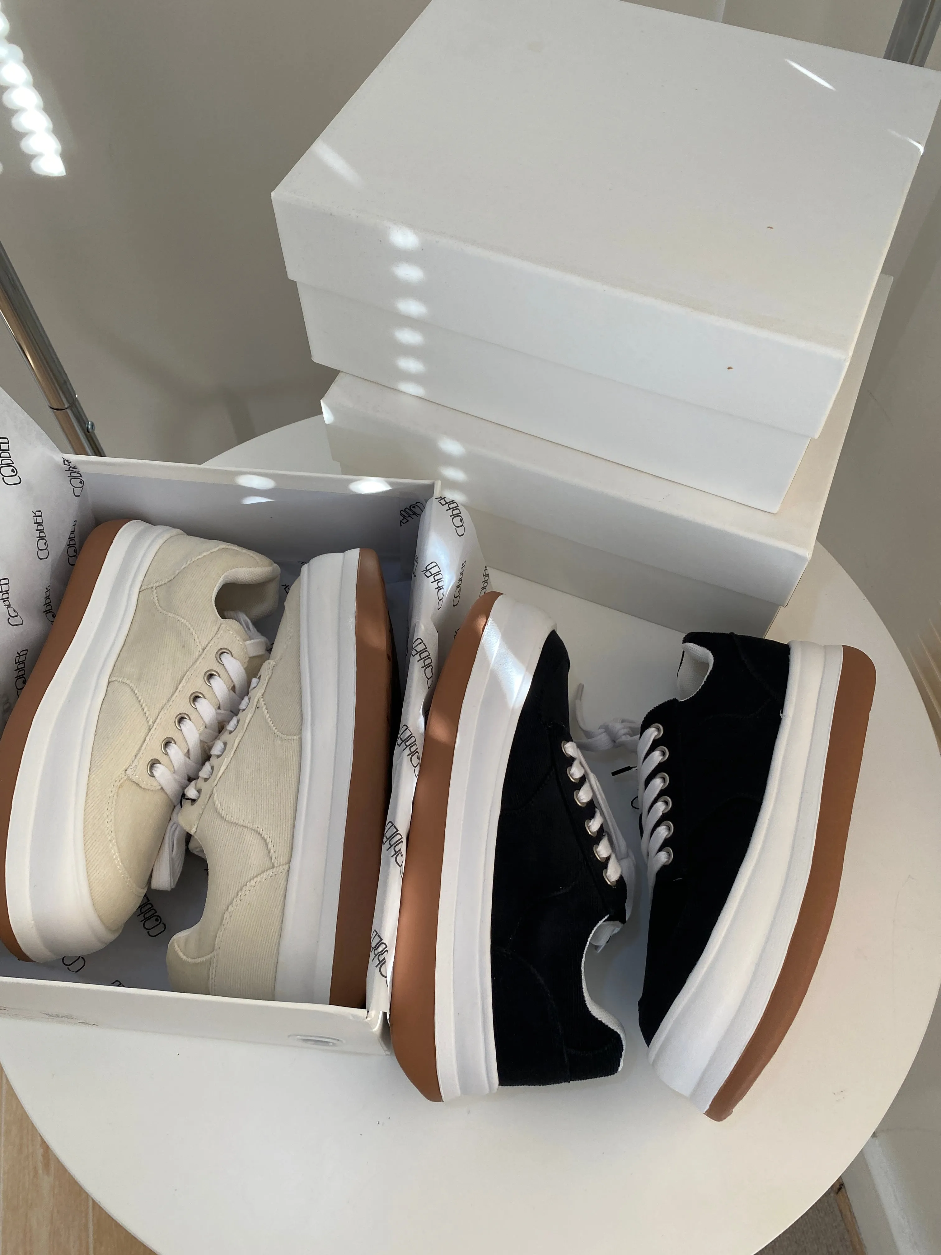 Chunky Sole Canvas Sneakers - Oat