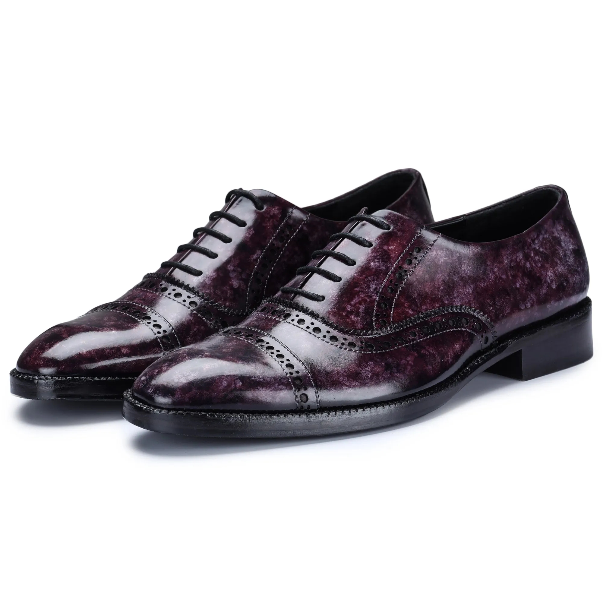 Classic Captoe Oxford - Purple