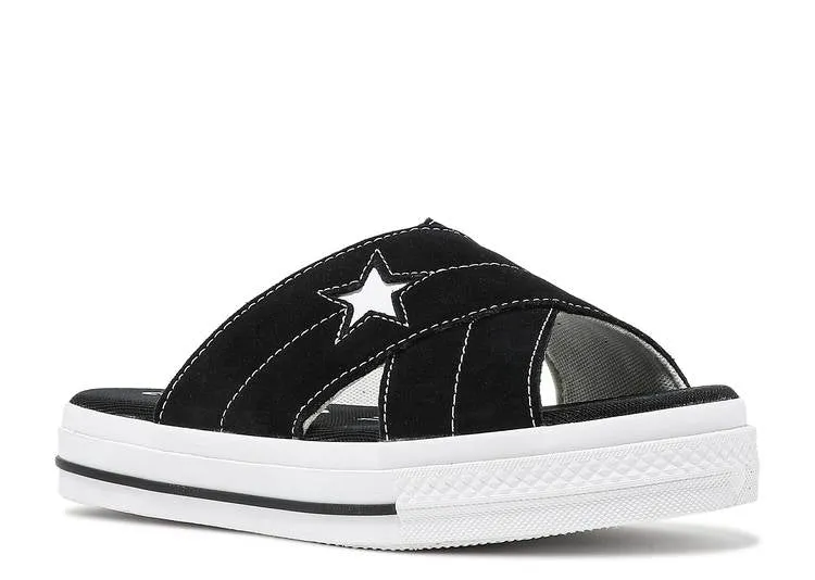 Converse WMNS ONE STAR SANDAL SLIP 'BLACK WHITE' sneakers, black