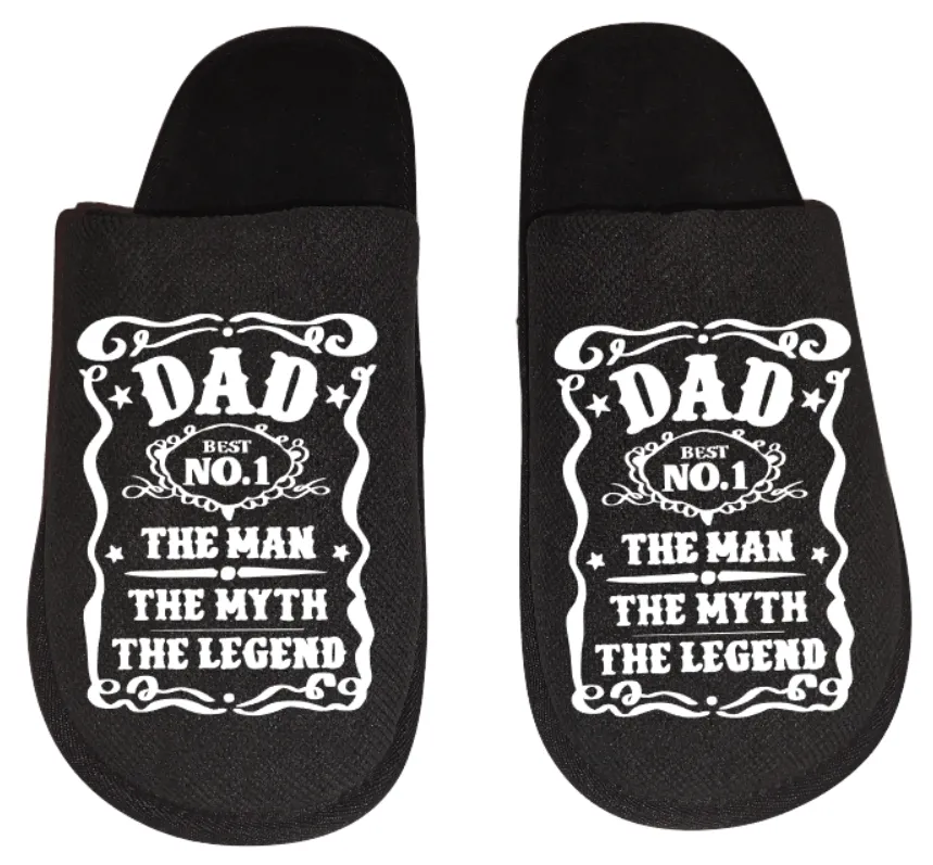 Dad the man the myth the legend Men's Slippers / House Shoes slides dad fathers day gift