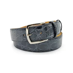 Denim Blue Genuine Crocodile Belt