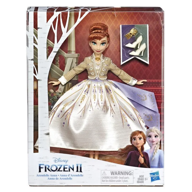 Disney Frozen Arendelle Anna Fashion Doll with Glittery White Travel Dress Inspired by Frozen 2 - Toy for Kids Ages 3 and Up