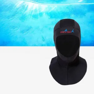 DIVE & SAIL DH-006 3mm Shoulder Warm Diving Cap Surfing Snorkeling Sunscreen Waterproof Diving Headgear, Size: L(Black)