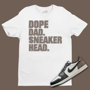 Dope Dad Sneakerhead T-Shirt Matching Jordan 1 Low OG Mocha