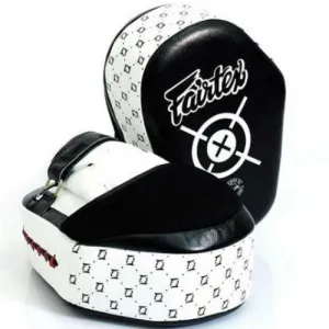 FAIRTEX AERO FMV11 MUAY THAI BOXING MMA PUNCHING FOCUS MITTS PADS Size Standard White Black