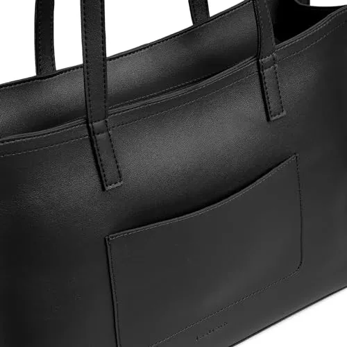 Fastrack Chic Spacious Laptop Tote Bag for Women | Stylish Casual Bag for Ladies, Women, Girls | College, Work Bag Made of High-Quality Faux Leather (Black)