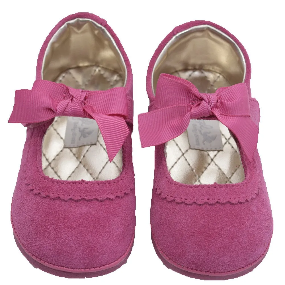 Girls Fuchsia Grosgrain Bow Strap Mary Jane Shoes 1-3 Baby