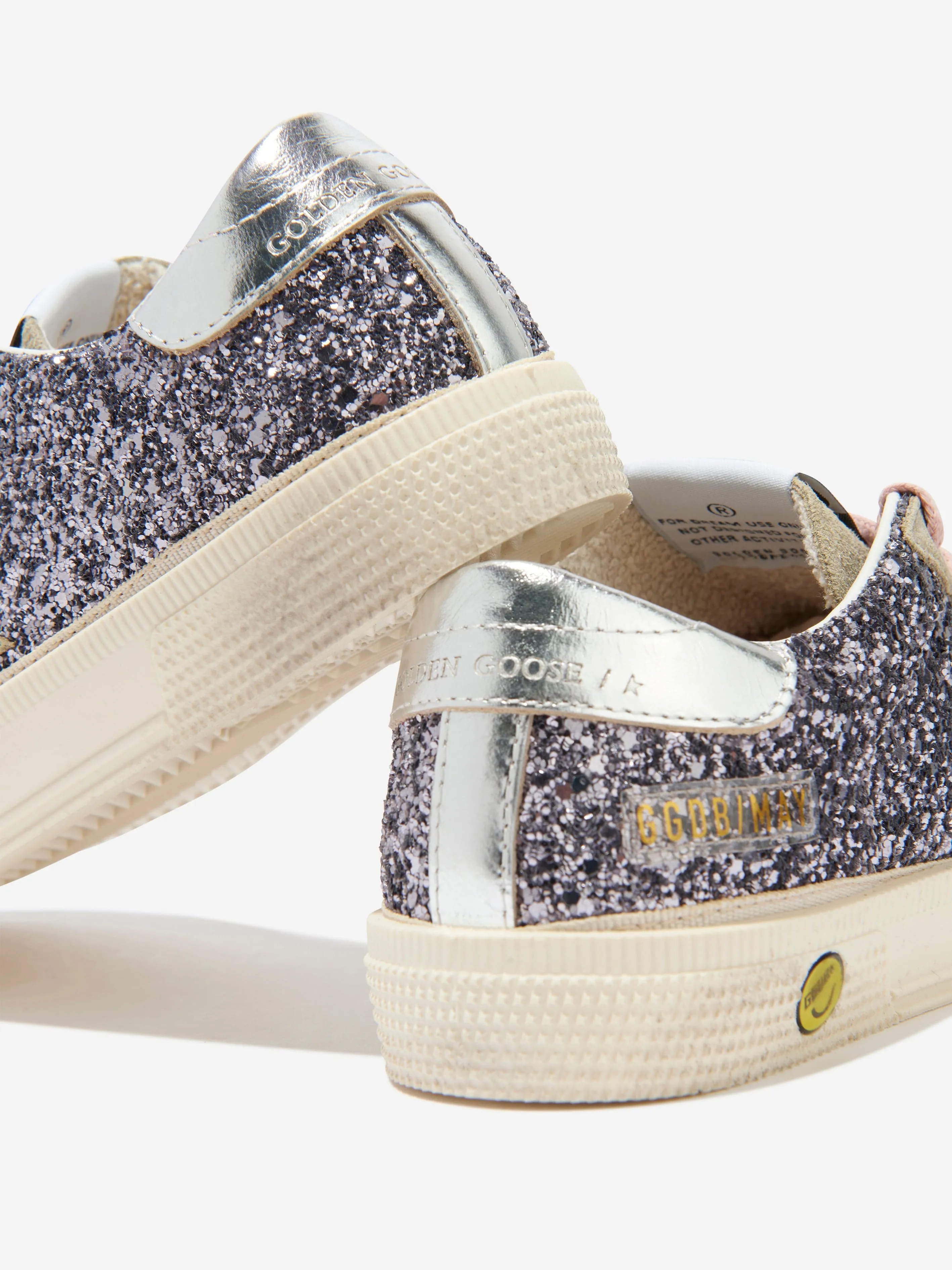 Golden Goose Girls Glitter And Suede Star Trainers in Grey