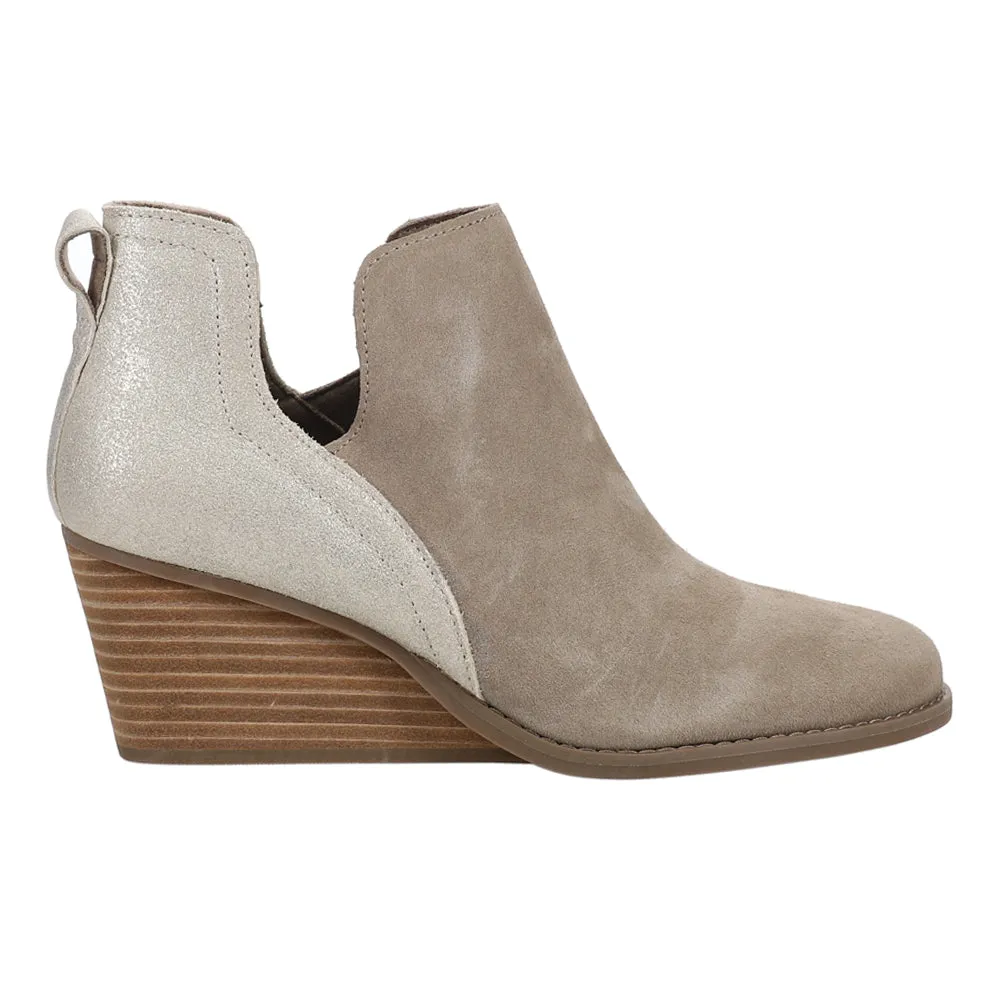 Gwen Metallic Round Toe Wedge Bootie