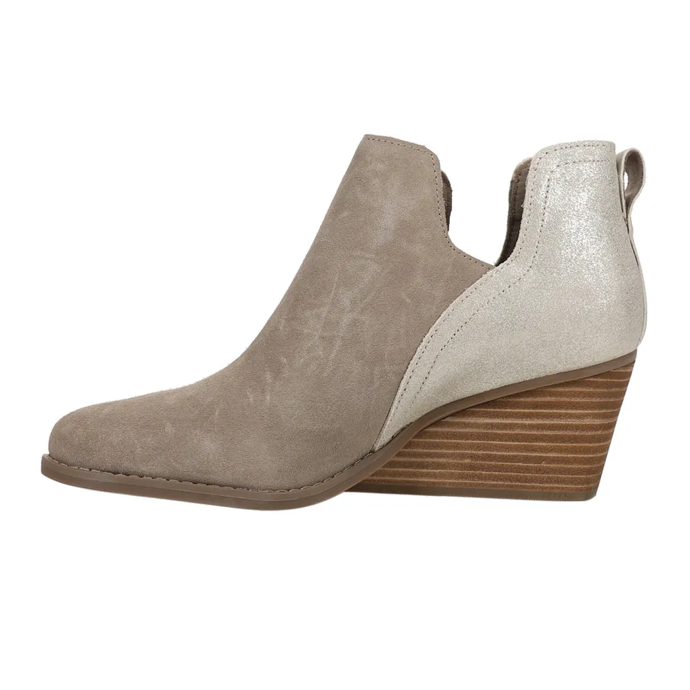 Gwen Metallic Round Toe Wedge Bootie