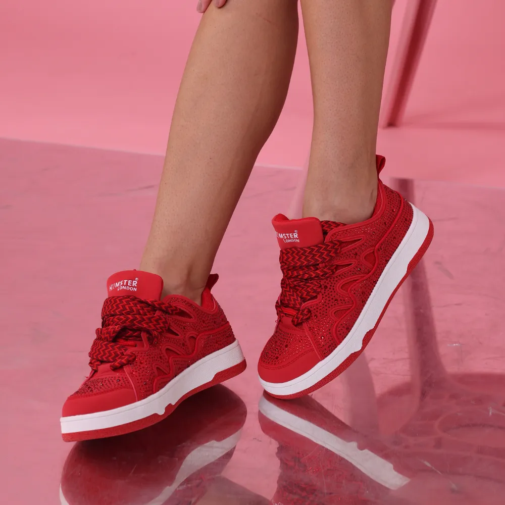 Hamster  London Neptune Party Red Sneakers