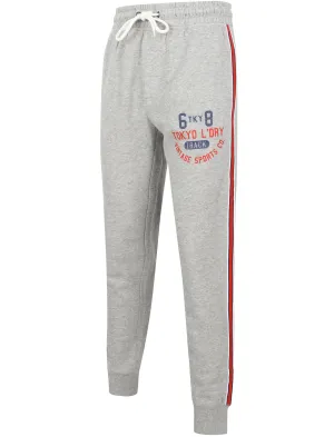 Huntington Cuffed Joggers with Tape Detail In Light Grey Marl - Tokyo Laundry