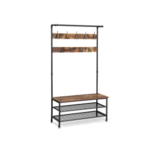 Industrial Coat Rack Storage Bench