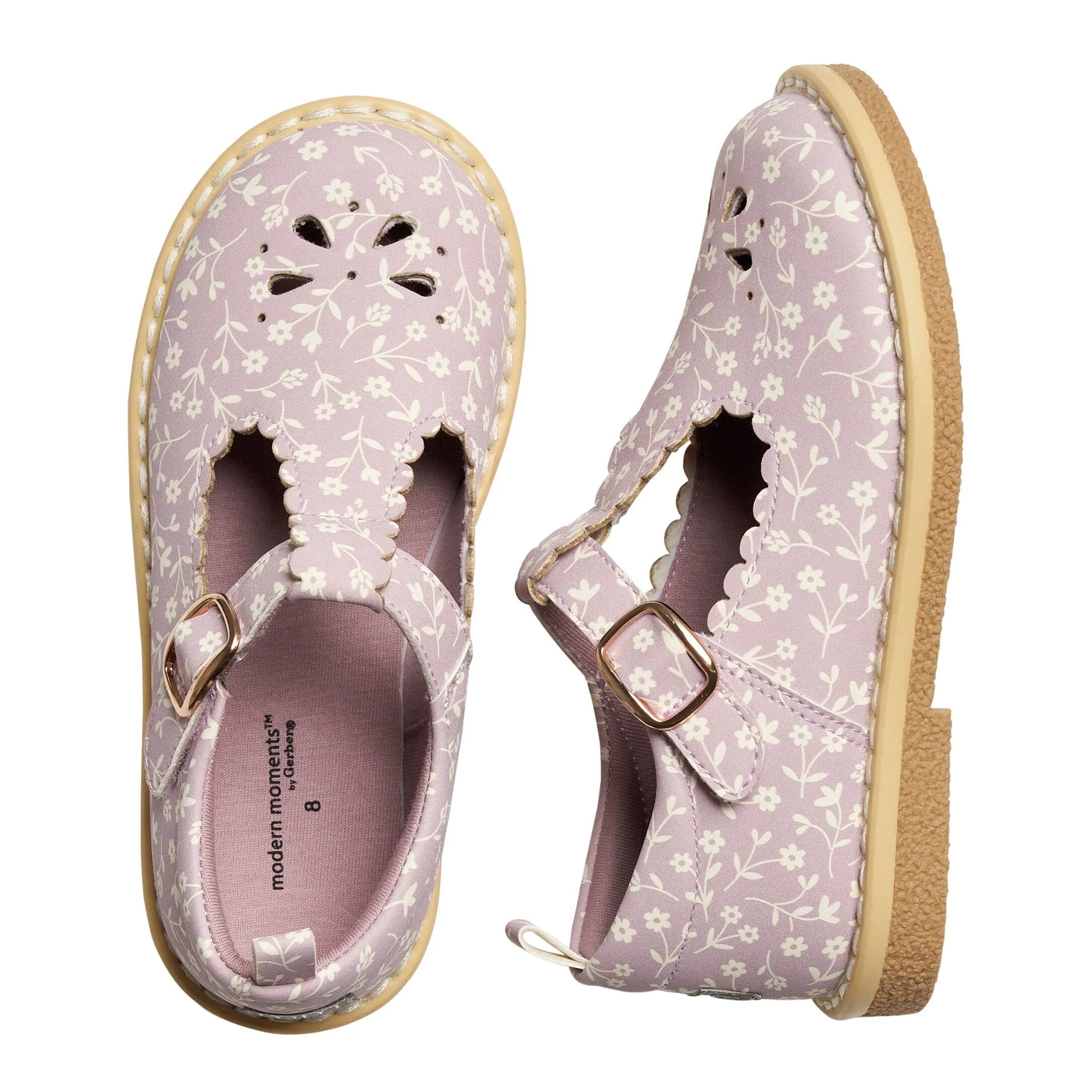 Infant & Toddler Girls Light Lilac Floral Mary Jane Shoes