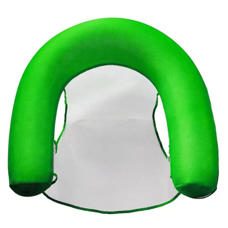 Inflatable Water Sofa Reclining Chair Floating Bed Foldable Hammock With Net(Green)