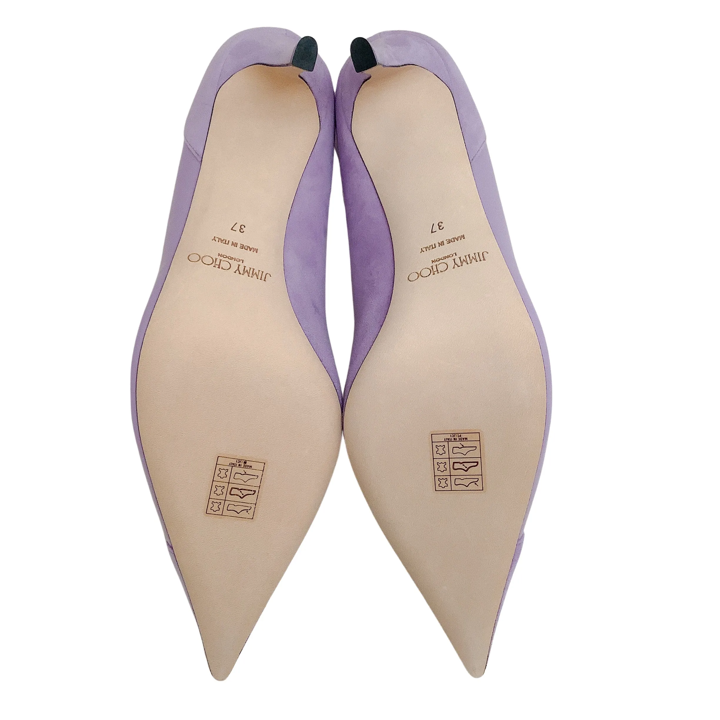 Jimmy Choo Wisteria Suede / Patent Leather Cass 75 Pumps