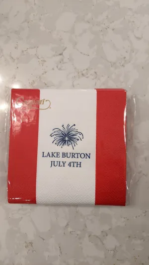 July 4th At The Lake Cocktail Napkins