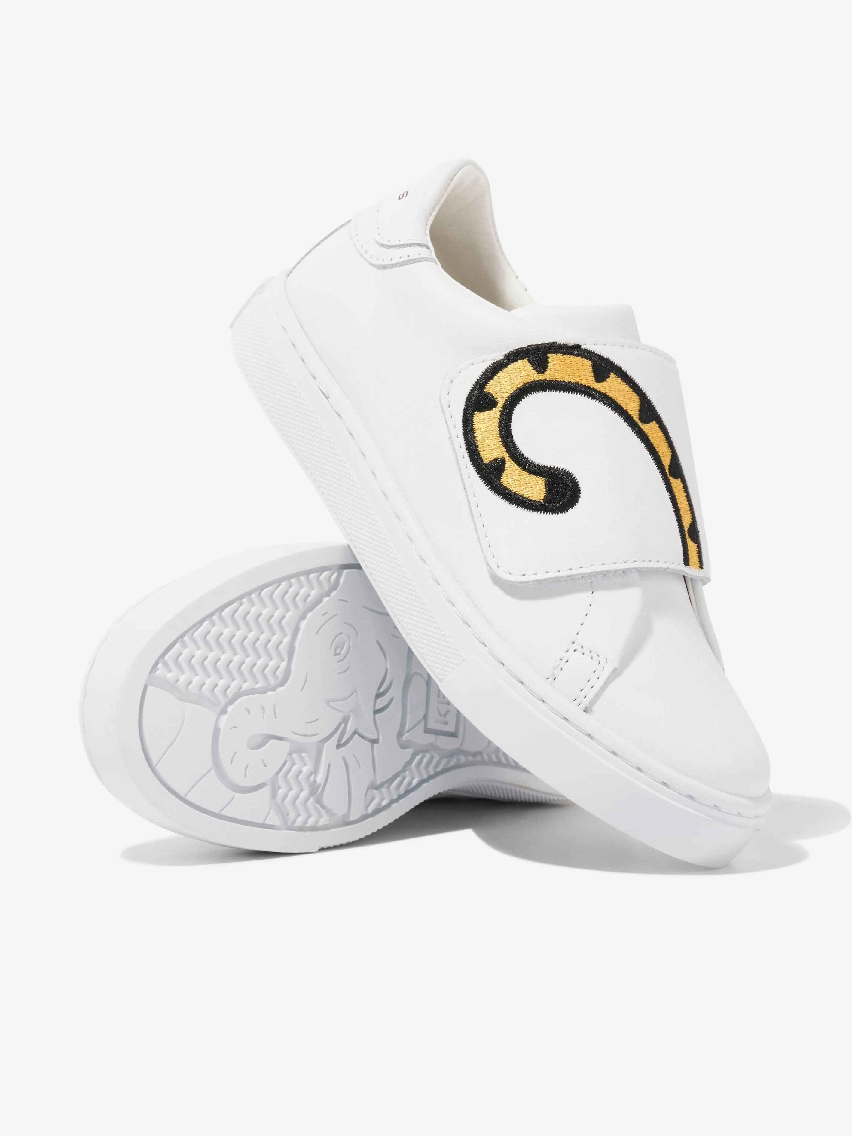 KENZO Kids Leather Kotora Trainers in White