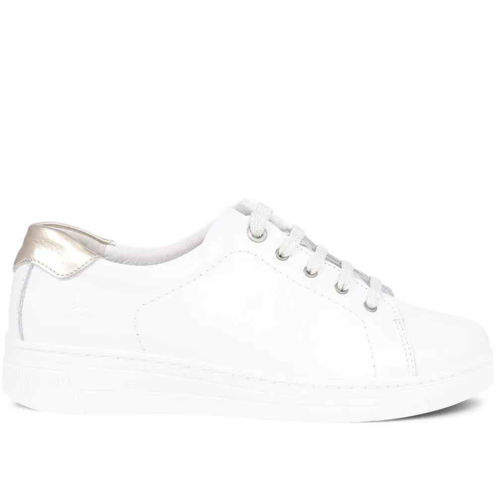 Lace-Up Leather Trainers - CAL35011 / 321 532