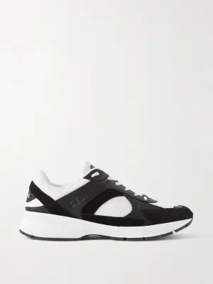 Leather, suede and mesh sneakers