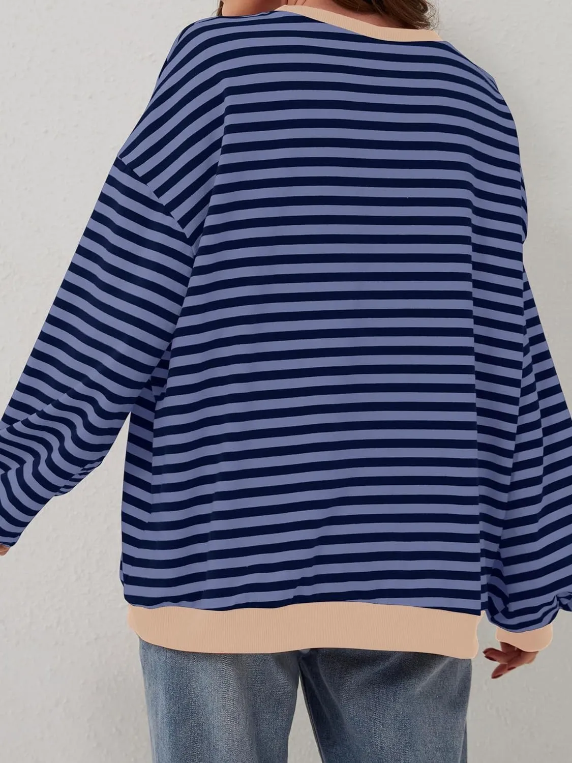 Lovelet Contrast Striped Long Sleeve Sweatshirt