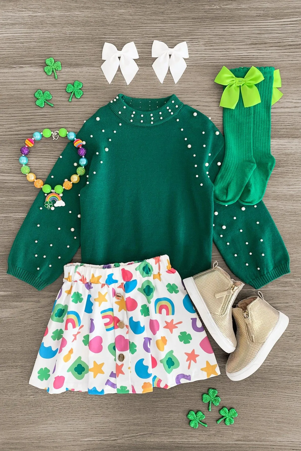 Lucky Charm Sweater Skirt Set