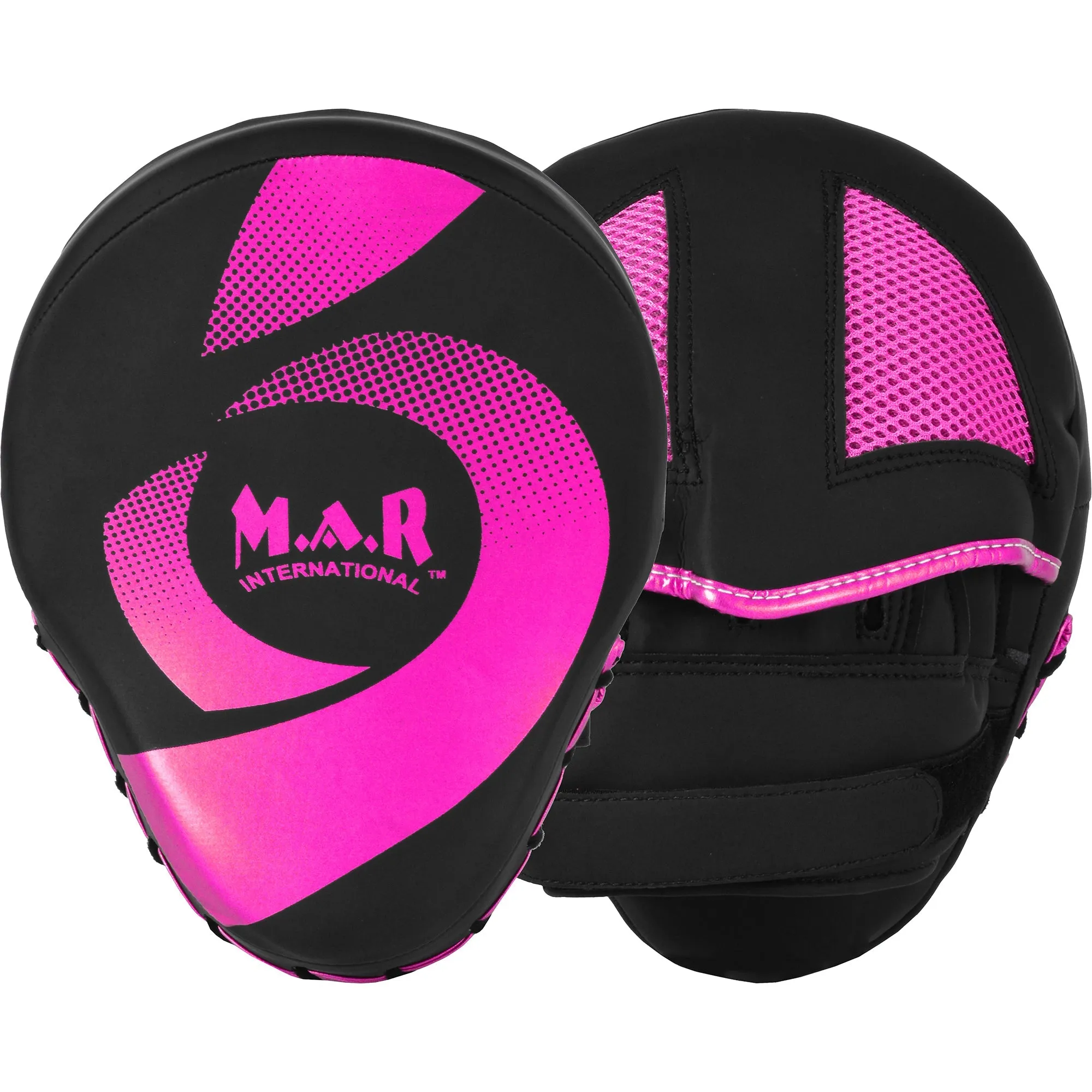 MAR-195I | Black & Pink Hybrid Curved Focus Mitts