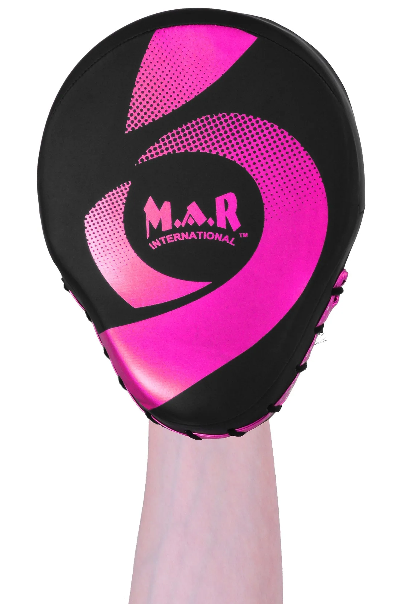 MAR-195I | Black & Pink Hybrid Curved Focus Mitts