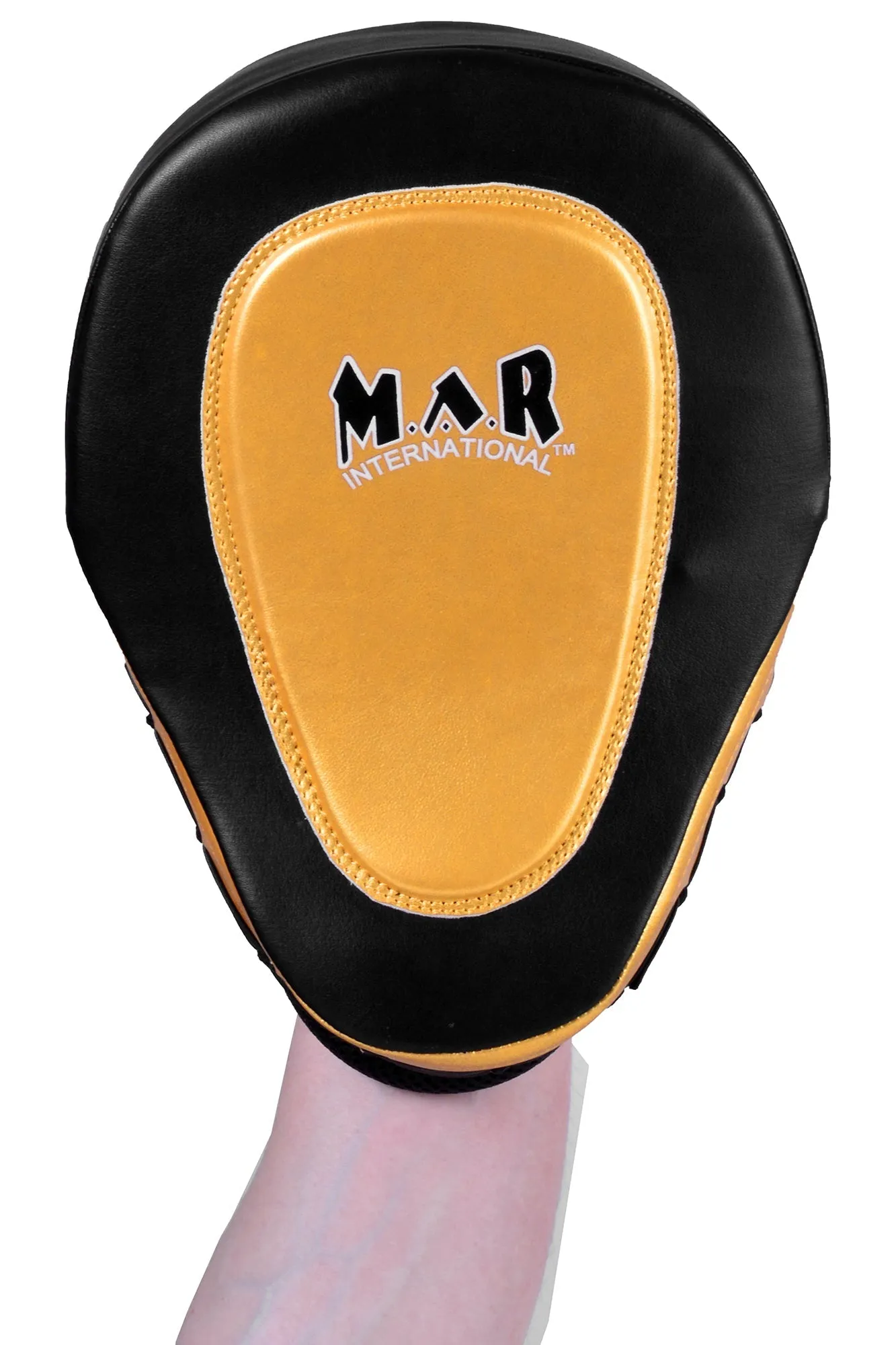 MAR-445C | Gold & Black Curved Focus Mitts