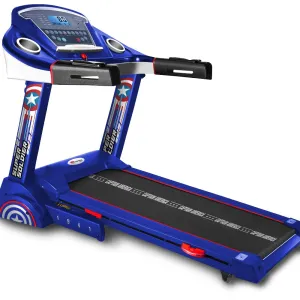 Marvel MTA-2300 Captain America (4HP Peak) Smart Folding | Electric Treadmill with Auto Incline | MP3 | Speaker | Exercise Machine for Home Gym and Cardio Training - Blue